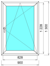 Пластиковое окно одностворчатое Plafen T-line 900х1300